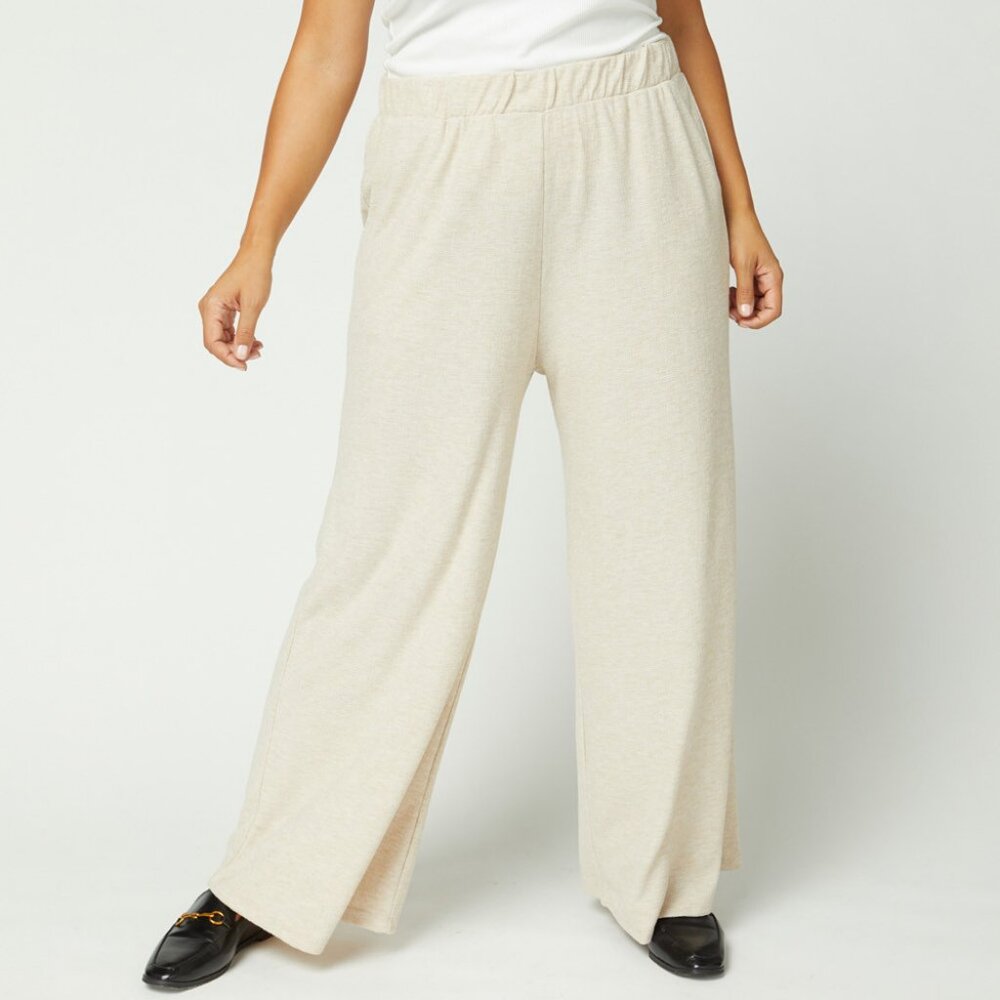 NWT Entro Plus Wide Leg Pants In Oatmeal